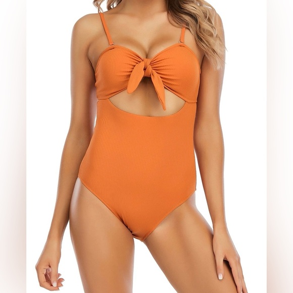 WET Designer Swimwear One Piece Terracota Sexy Cutout Swimsuit  Size Small NWT - Picture 1 of 10